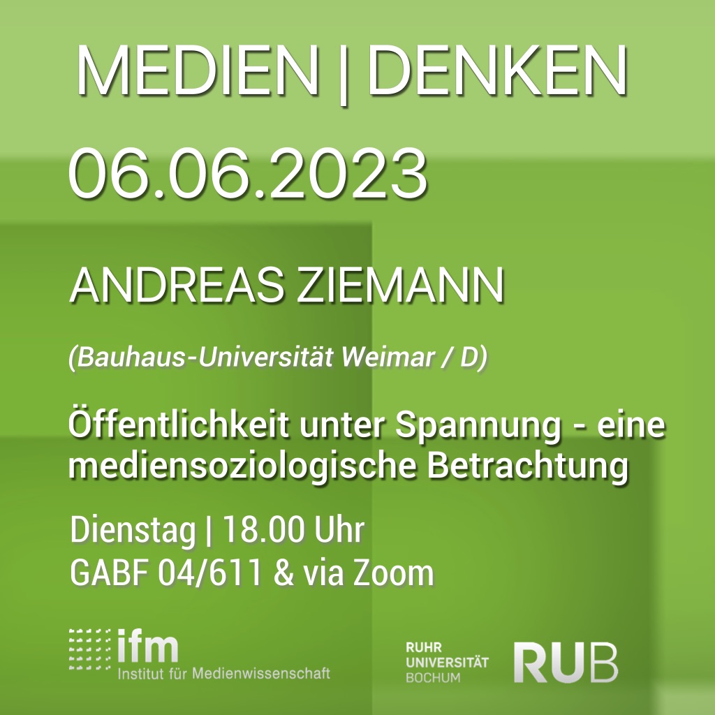 Medien|Denken – Andreas Ziemann – Öffentlichkeit unter Spannung Medien|Denken – Andreas Ziemann – Öffentlichkeit unter Spannung